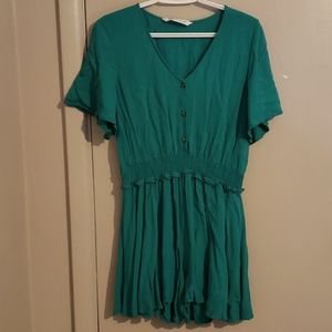 Zara green shorts romper Large